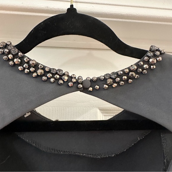 H&M Jewel Collared Sleeveless Bodycon Cocktail Mini Dress Gray sz 6 - Picture 5 of 7